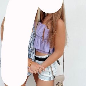 DO+BE purple ruffled top! size small! worn once!